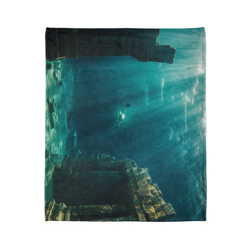 Sunken City Awakening with Energy Plush Fleece Throw Blanket