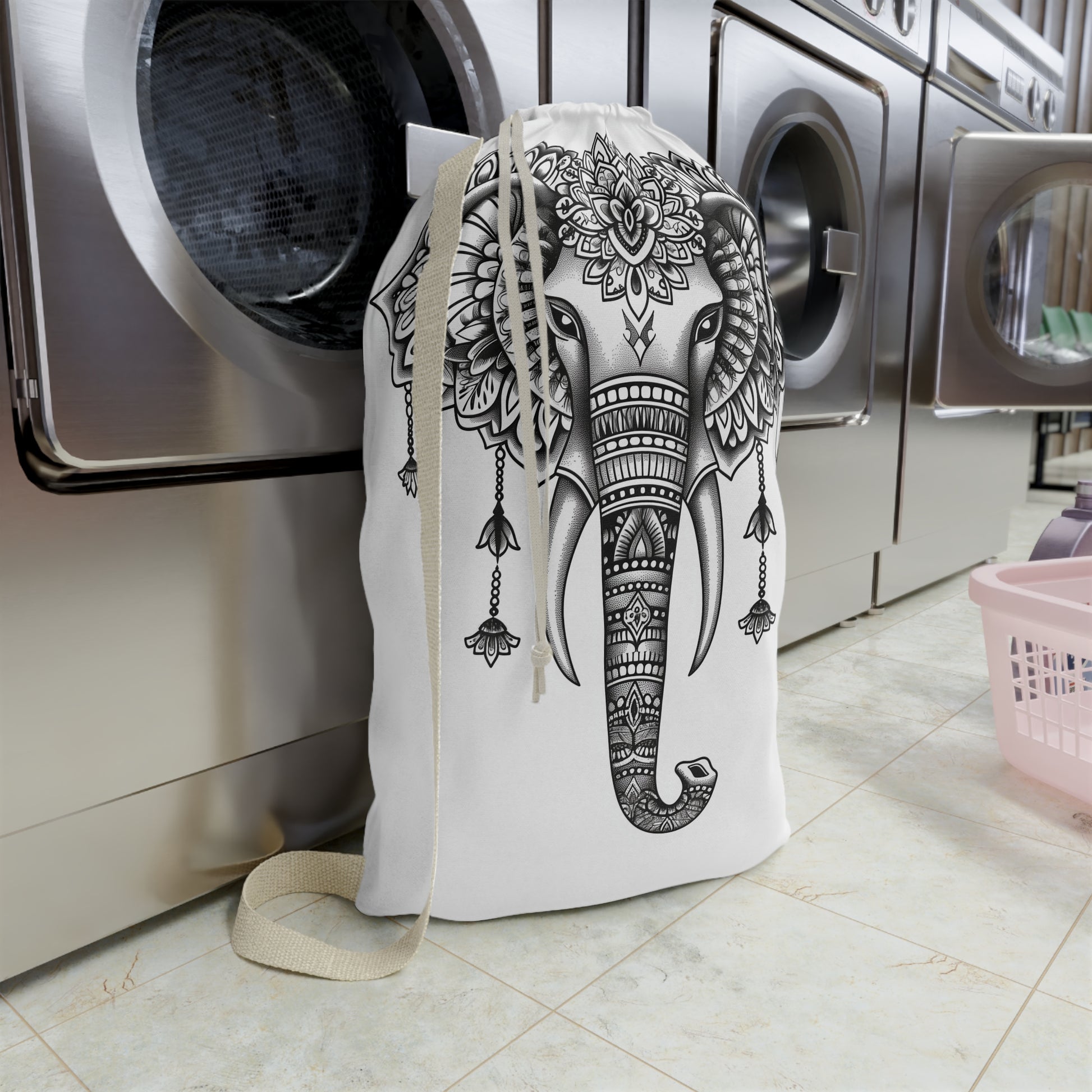 Mandala Elephant Laundry Bag | Home Decor | Accessories, All Over Print, AOP, Bags, Laundry, Sublimation | Prints with Passion