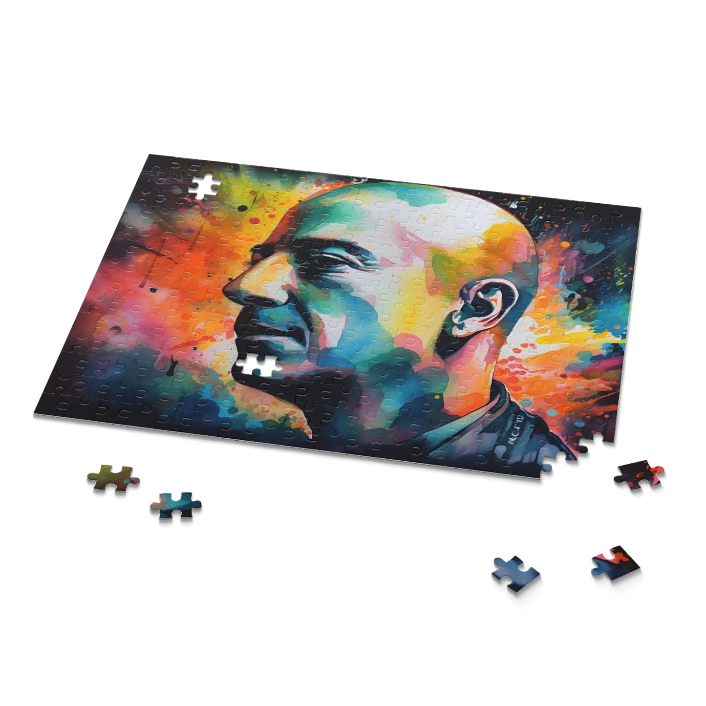 Bezos Neon Watercolor Puzzle