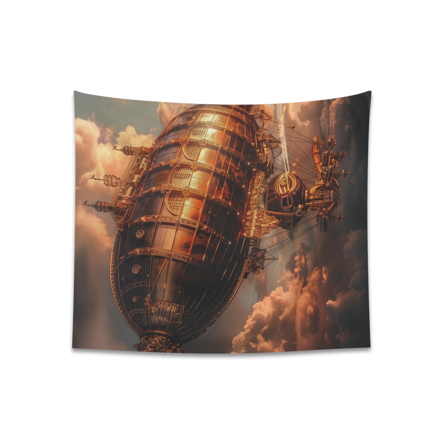 Steampunk Skies Airship Tapestry - High-Quality, Stylish Decor for Adventure Lovers