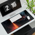 Levitating Temple Above Lava River — XL & XXL Desk Mat — 3mm Non-Slip Natural Rubber Base Detail