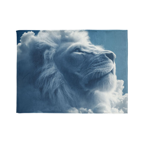 Cloud Shaped Like a Giant Lion Plush Fleece Throw Blanket