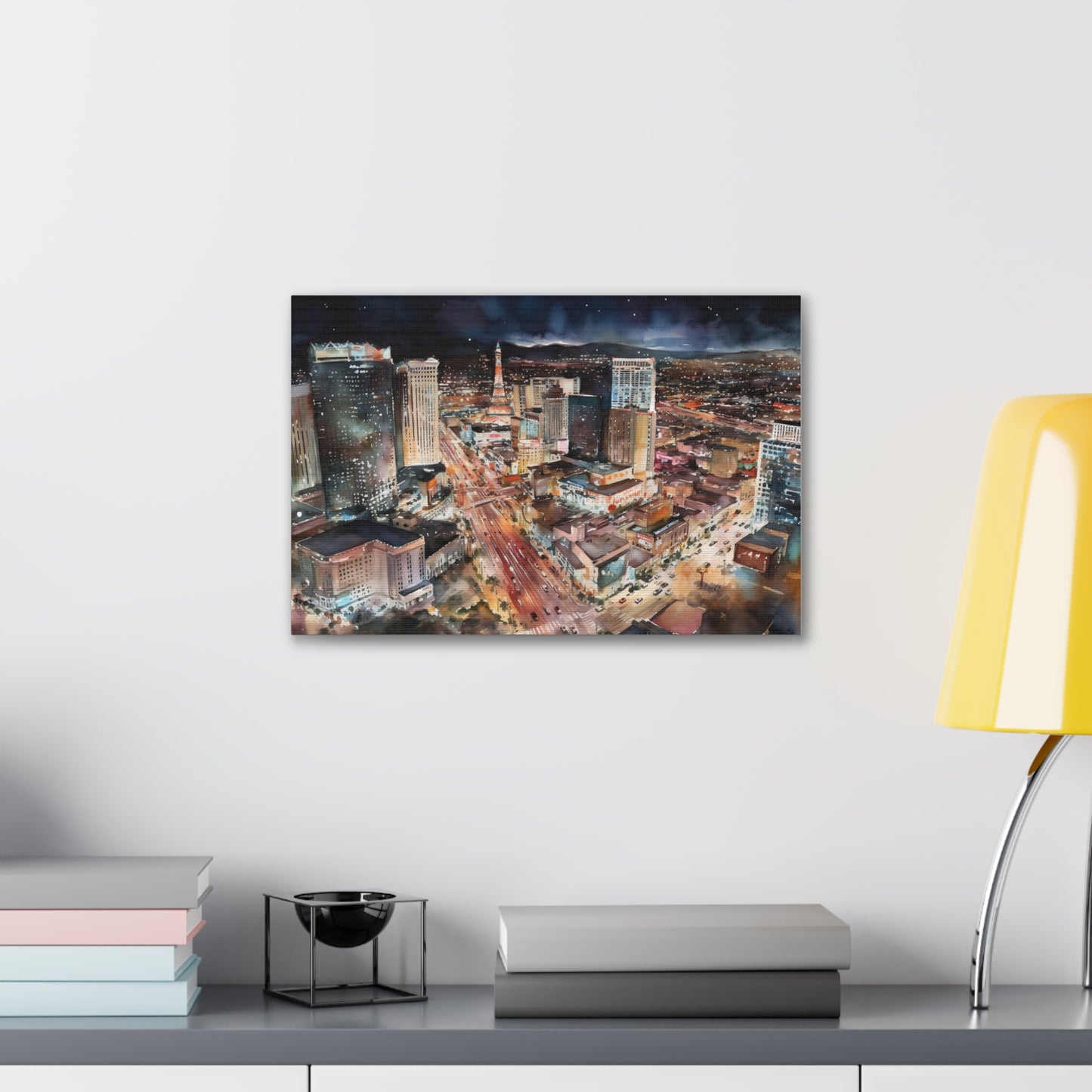 Vegas Night Skyline Canvas Print