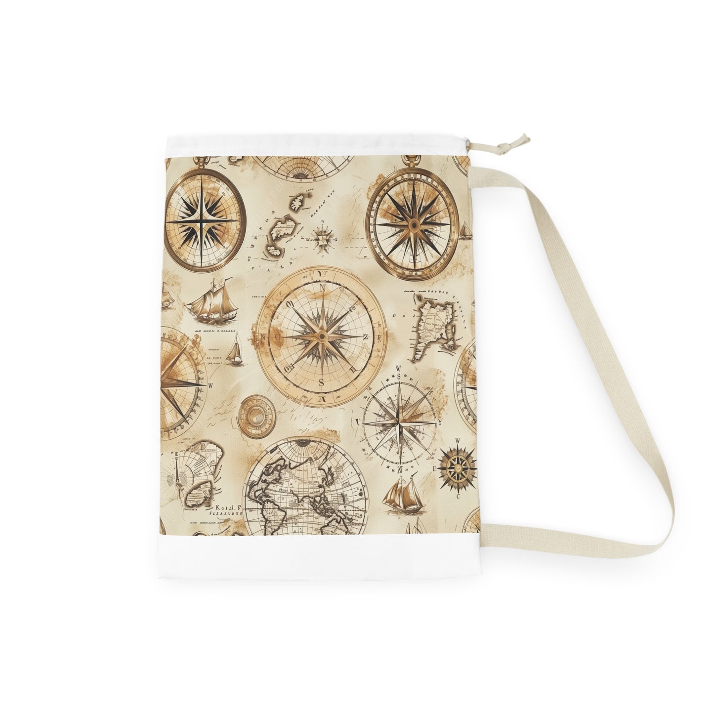 "Vintage Maps Print Laundry Bag - Explore the world with this travel-inspired pillowcase, perfect for wanderlust lovers"