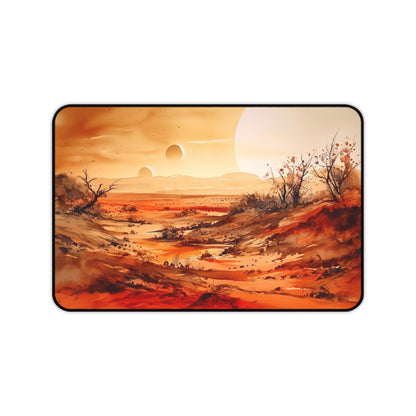 "Desert Oasis Desk Mat - Enhance productivity with mesmerizing desert landscape design"