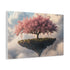 Floating Island with Cherry Blossom Trees — Canvas Wall Art — Side Profile & Stretched Corner Detail