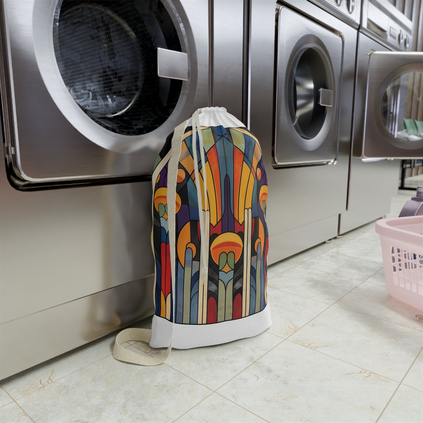 "Abstract Deco Laundry Bag - Stylish laundry organization with art deco pattern design"