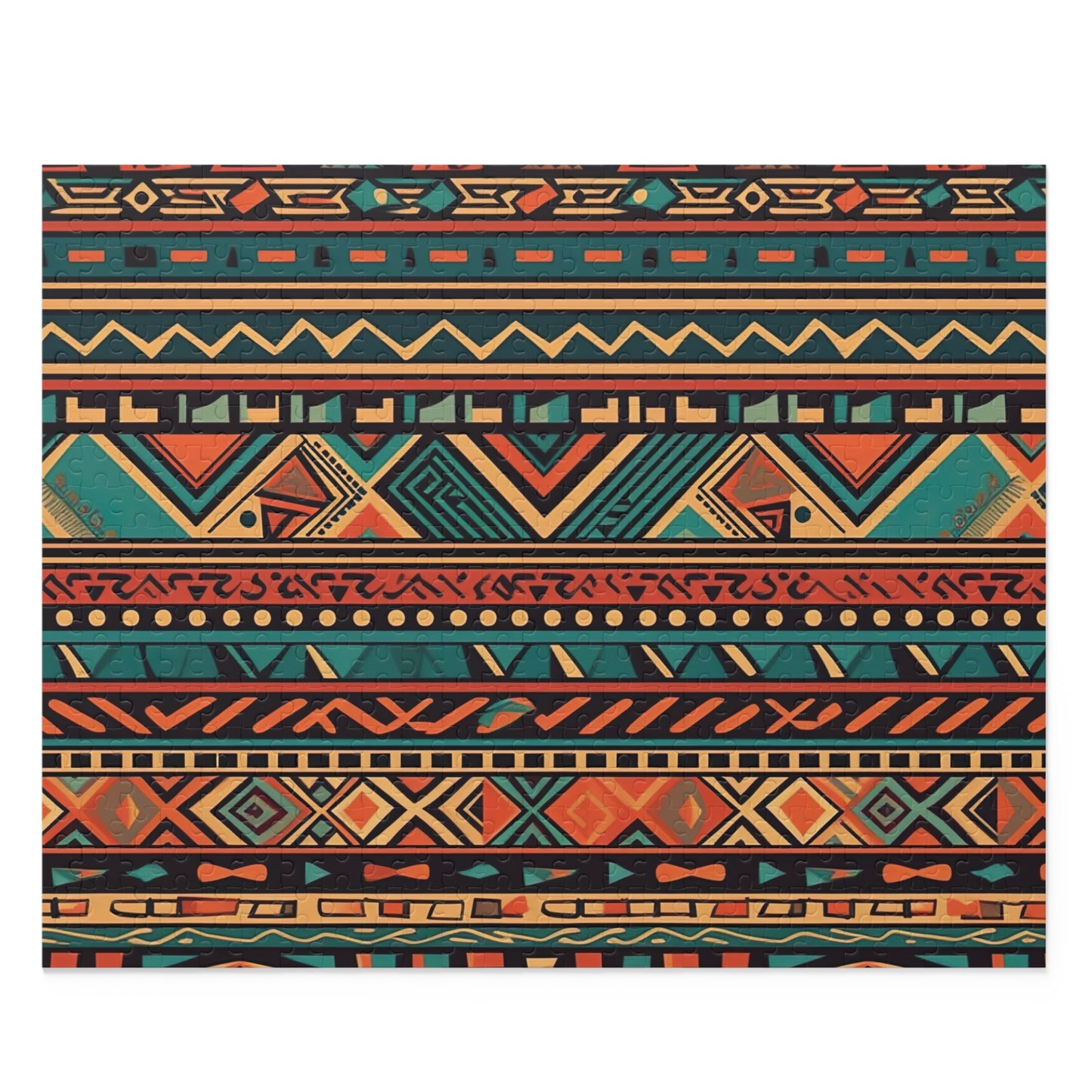 "Explore Aztec Mysteries Jigsaw Puzzle - intricate and vibrant Aztec pattern design"