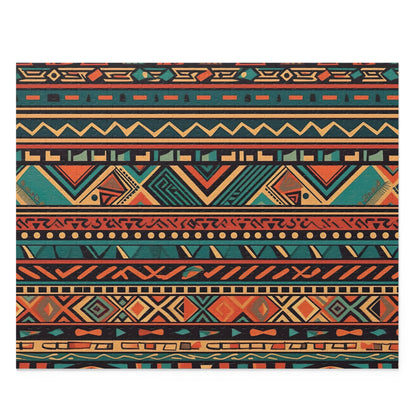 "Explore Aztec Mysteries Jigsaw Puzzle - intricate and vibrant Aztec pattern design"