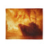 Frozen Ship Adrift in Firestorm Plush Fleece Throw Blanket