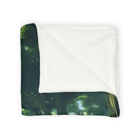 Sky Garden with Fractal Trees Plush Fleece Throw Blanket