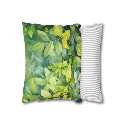 "Serene Summer Foliage Watercolor Pillowcase - High-Quality, Comfortable, and Stylish Design for All Seasons - Makes a Great Gift!"