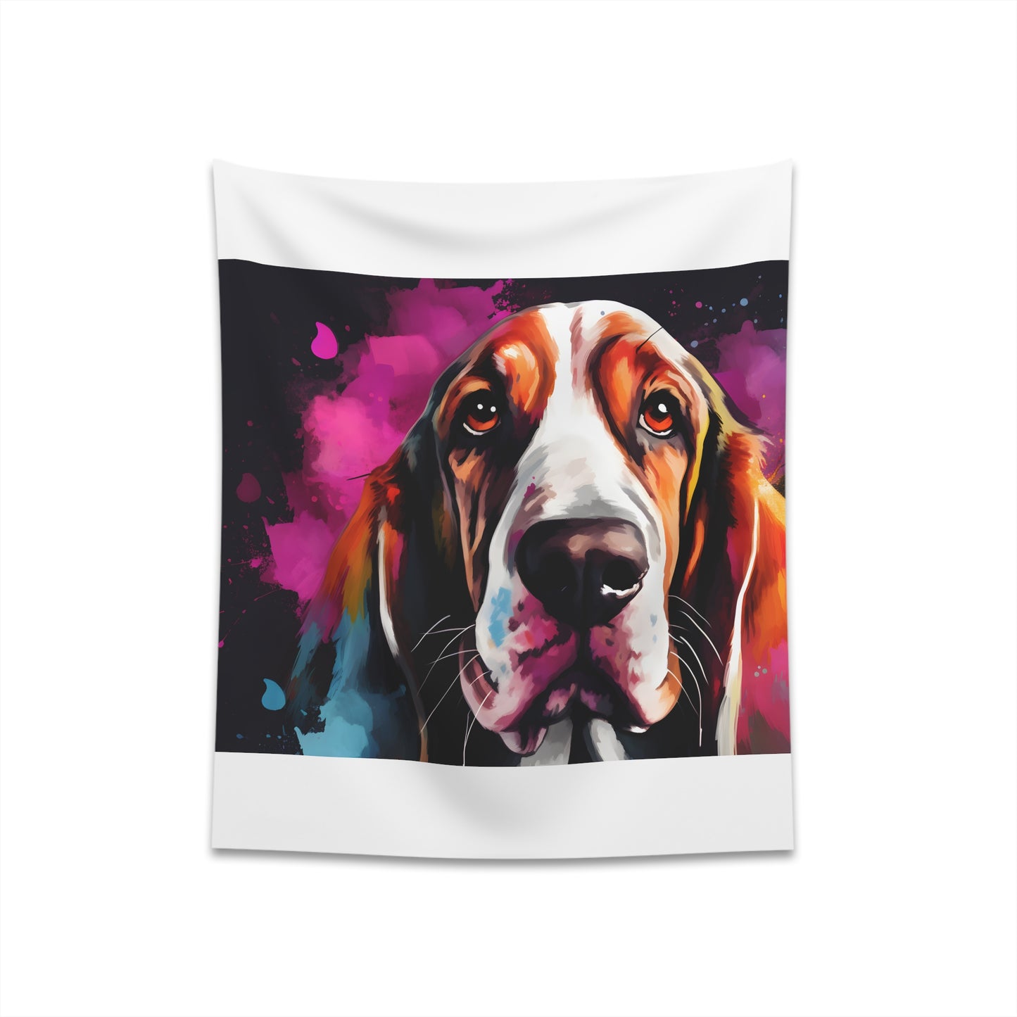 Basset Hound Bliss Tapestry - Long Ears and Loyalty Design - High-quality and Stylish Home Decor - Perfect Gift - Available in 34" x 40" and 57" x 57" Sizes