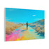 Neon Tide Washing over Desert — Canvas Wall Art — Side Profile & Stretched Corner Detail