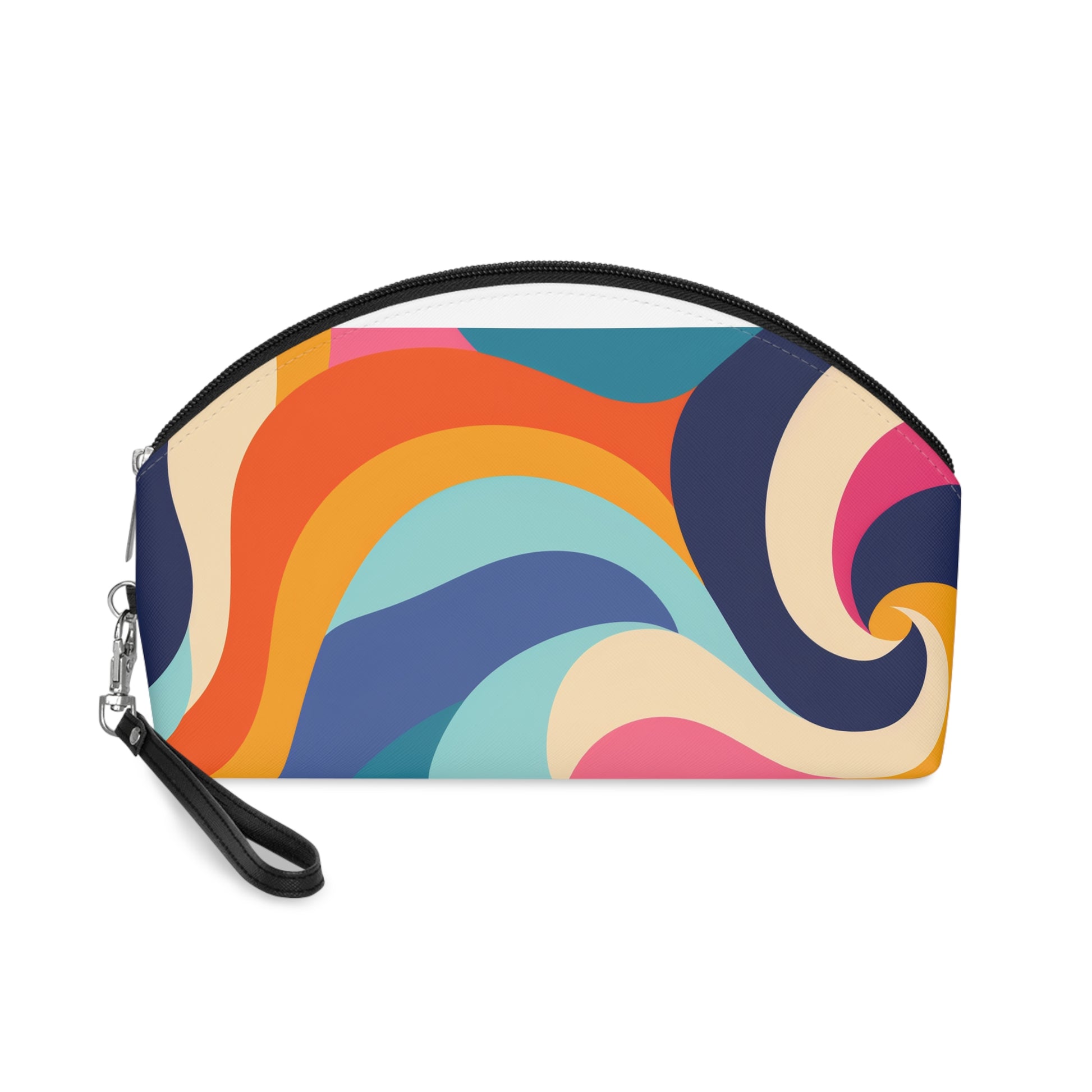 Retro Waves Vibrant Makeup Bag | Makeup Bag | Accessories, All Over Print, AOP, Cosmetics, Pouches, Sublimation, Travel Accessories, With zipper | Prints with Passion