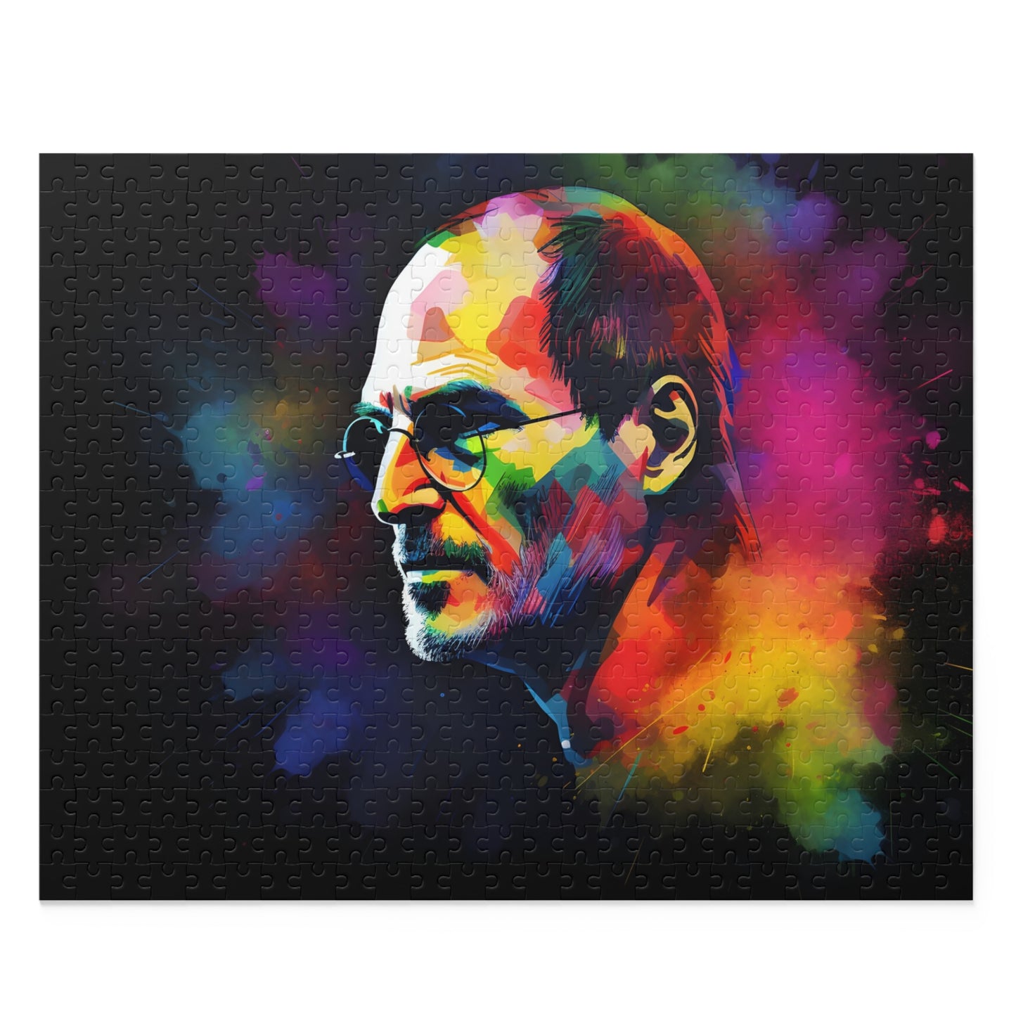 Neon Steve Jobs Watercolor Puzzle