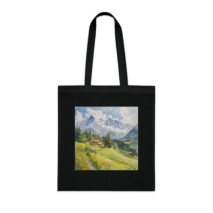 Swiss Alps Watercolor Escape Tote