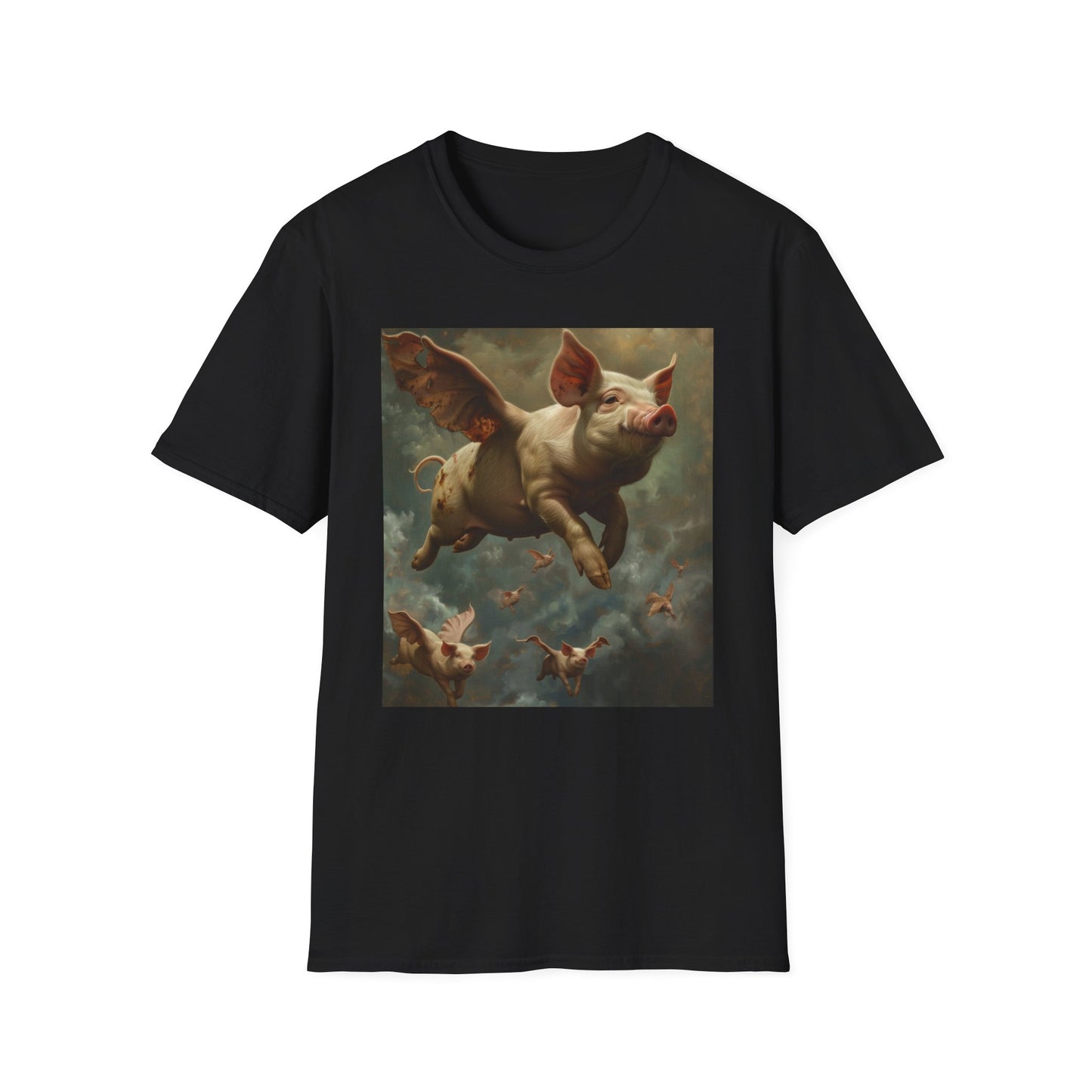 Surreal Flight: Flying Pigs T-Shirt | T-Shirt | DTG, Hoodies, Men's Clothing, Regular fit, Unisex, Women's Clothing | Prints with Passion