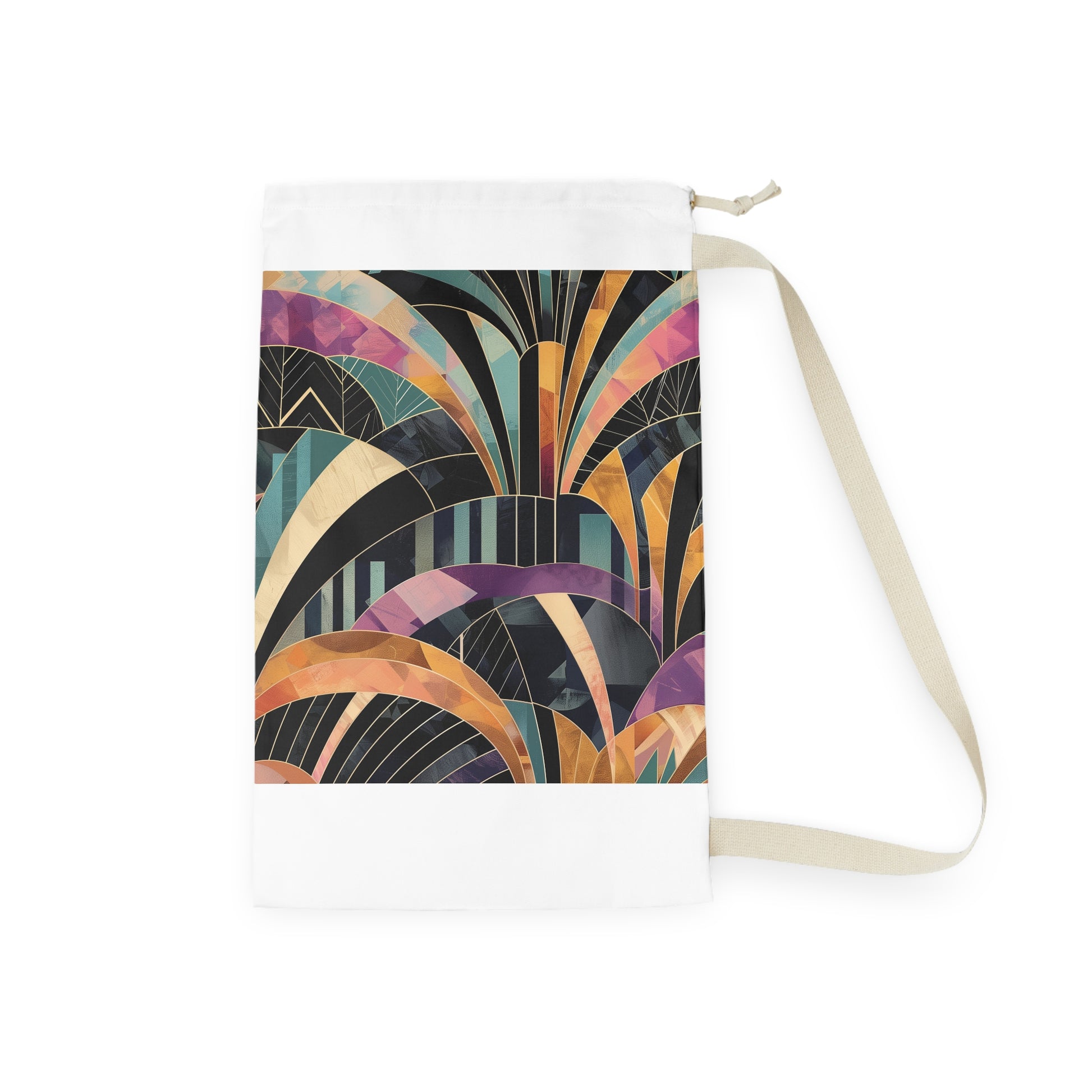 "Chic Art Deco Laundry Bag with Abstract Pattern for Sophisticated Style"