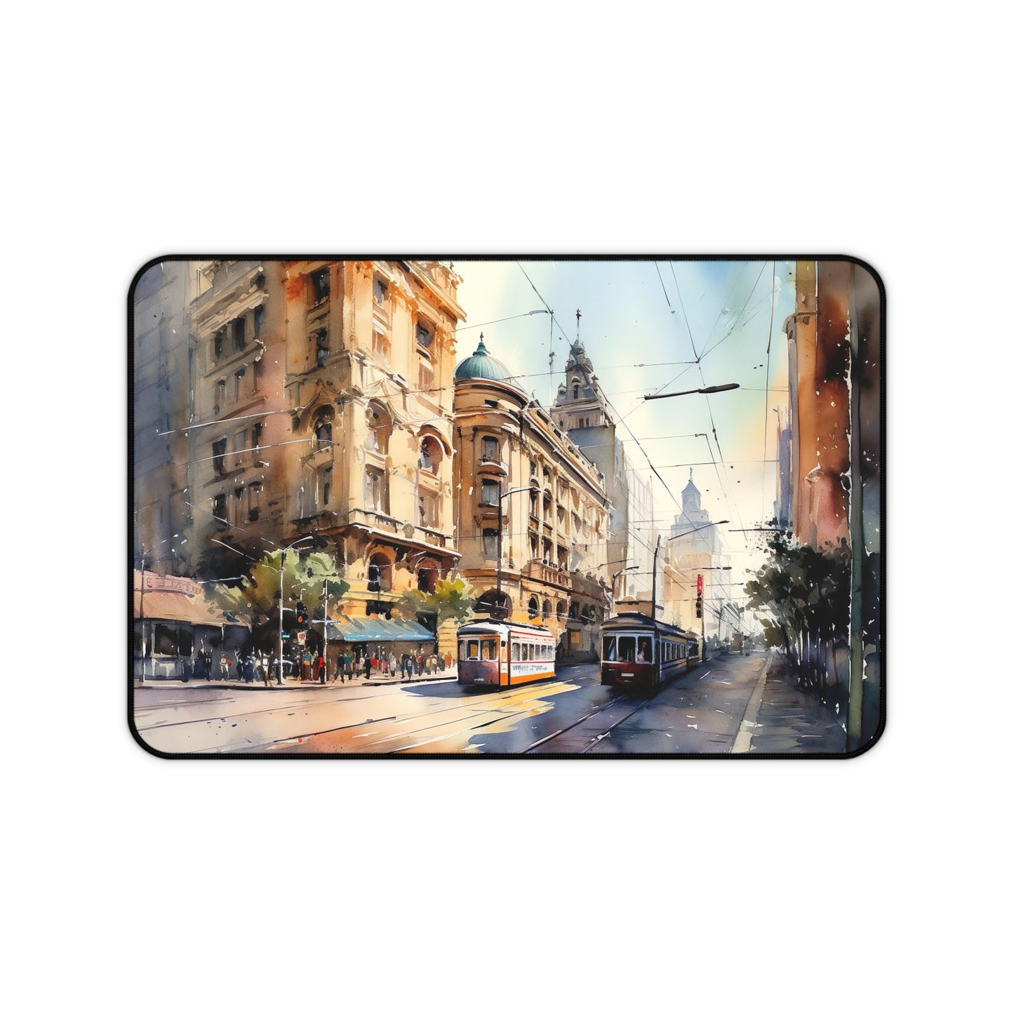 "Melbourne City Skyline Desk Mat - Stylish workspace accessory for desk protection with a touch of Melbourne style"