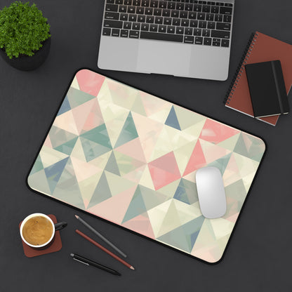 "Stylish Pastel Geometrics Desk Mat - Modern seamless pattern for workspace sophistication"