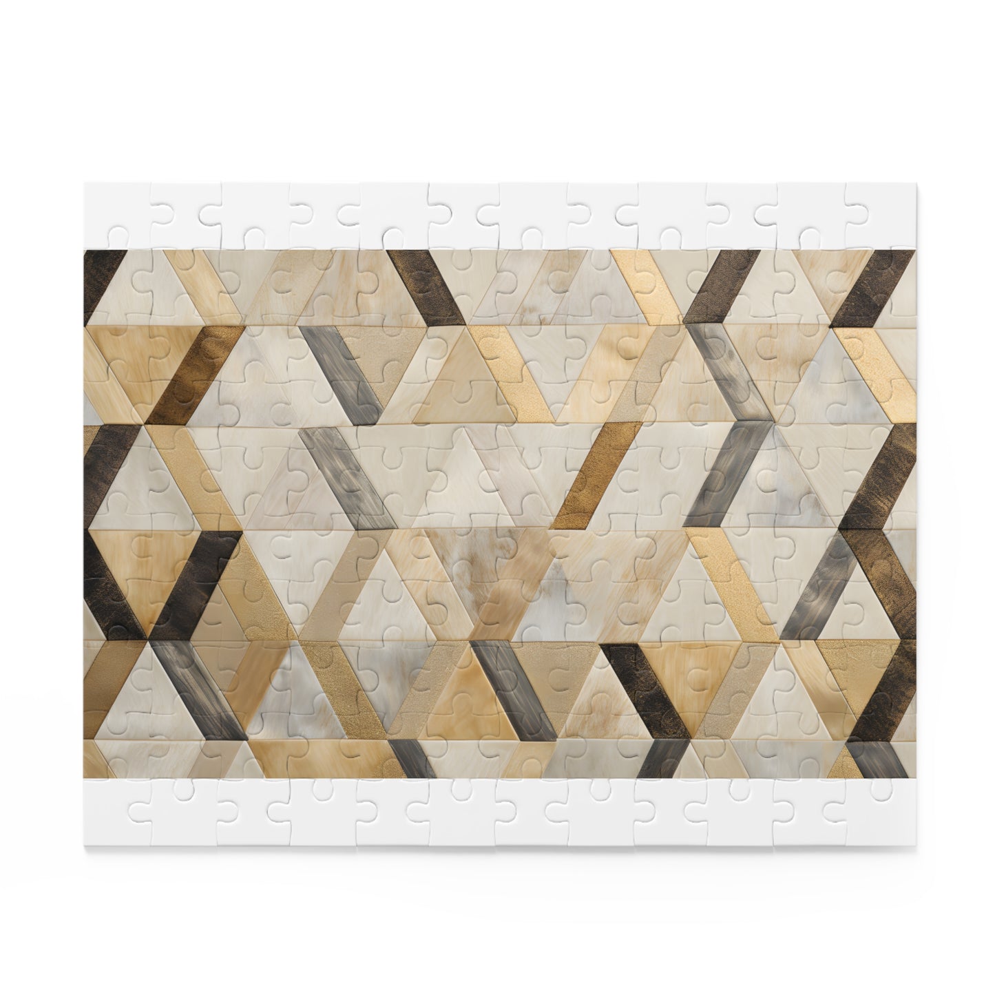 Luxurious Cream and Gold Pearl Kilim Pattern Jigsaw Puzzle for Captivating Puzzle-Solving Fun