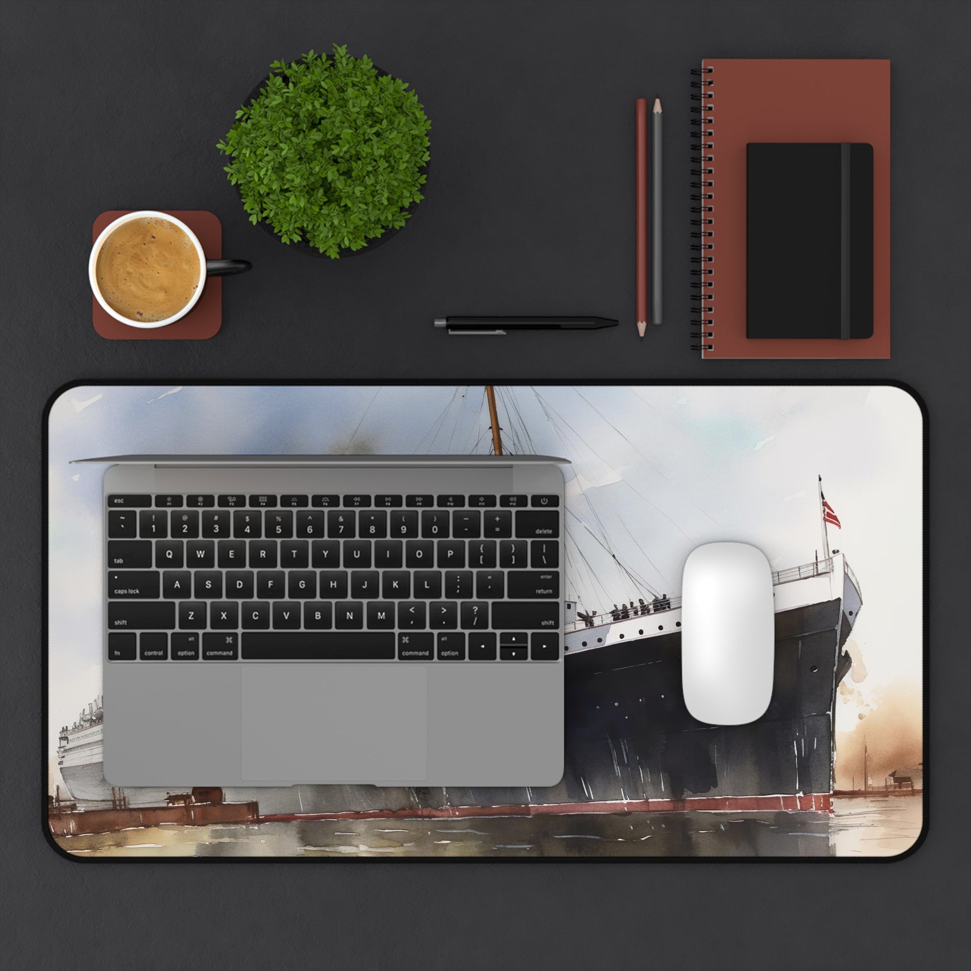 "Titanic Ship Desk Mat - Add history to your workspace with detailed image of iconic ship"