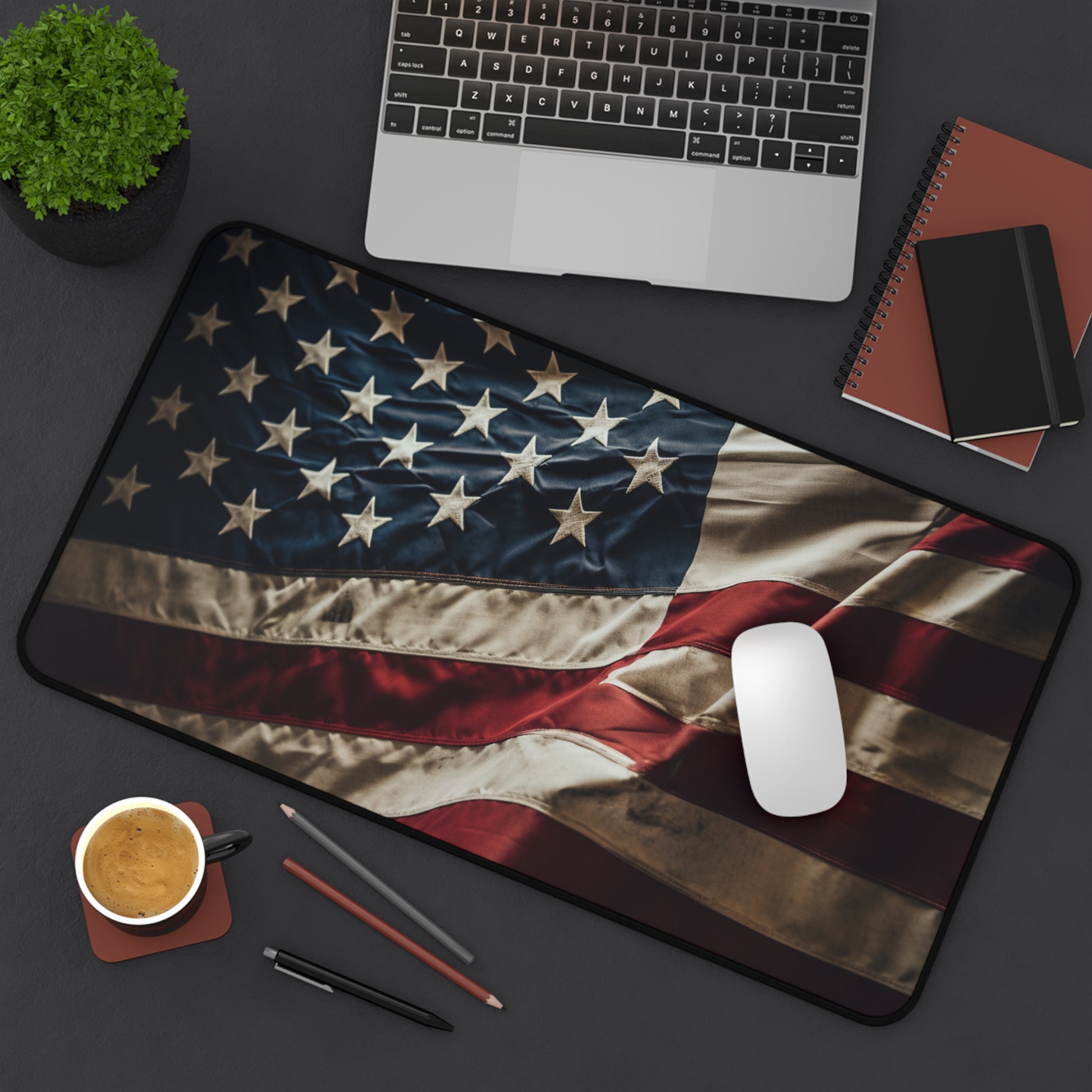 "USA Pride Desk Mat - Patriotic American flag design for desk surface protection"