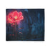 Neon Flower Blooming from Concrete — Plush Fleece Throw Blanket — Draped Over Sofa & Bed Lifestyle View