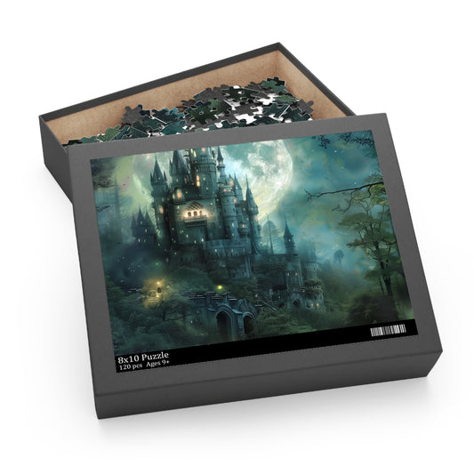 Moonlit Forest Castle Jigsaw Puzzle | Puzzle | Back-to-School, Fall Picks, Games, Holiday Picks, Home & Living, Puzzles, TikTok, Valentine's Day, Valentine's Day Picks | Prints with Passion