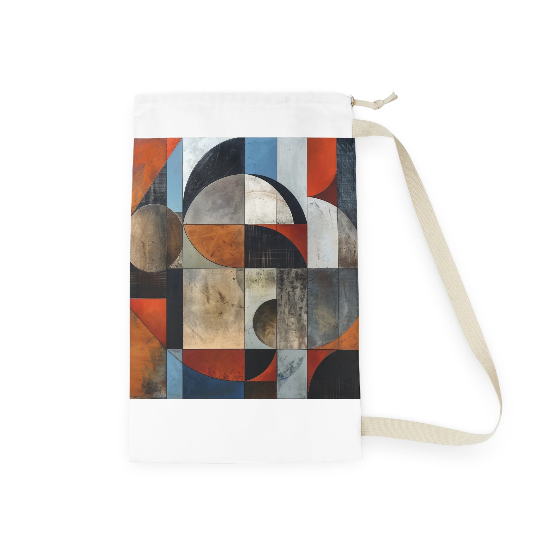 "Abstract geometric shapes laundry bag for modern style laundry routine"