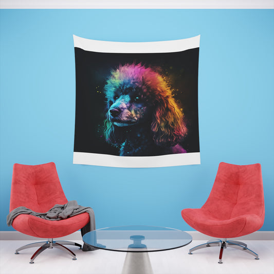 Poodle Panache: A Tapestry of Style | Wall Tapestry | All Over Print, AOP, Decor, Halloween, Home & Living, Home Decor, Indoor, Spring Essentials, Sublimation, Tapestry | Prints with Passion