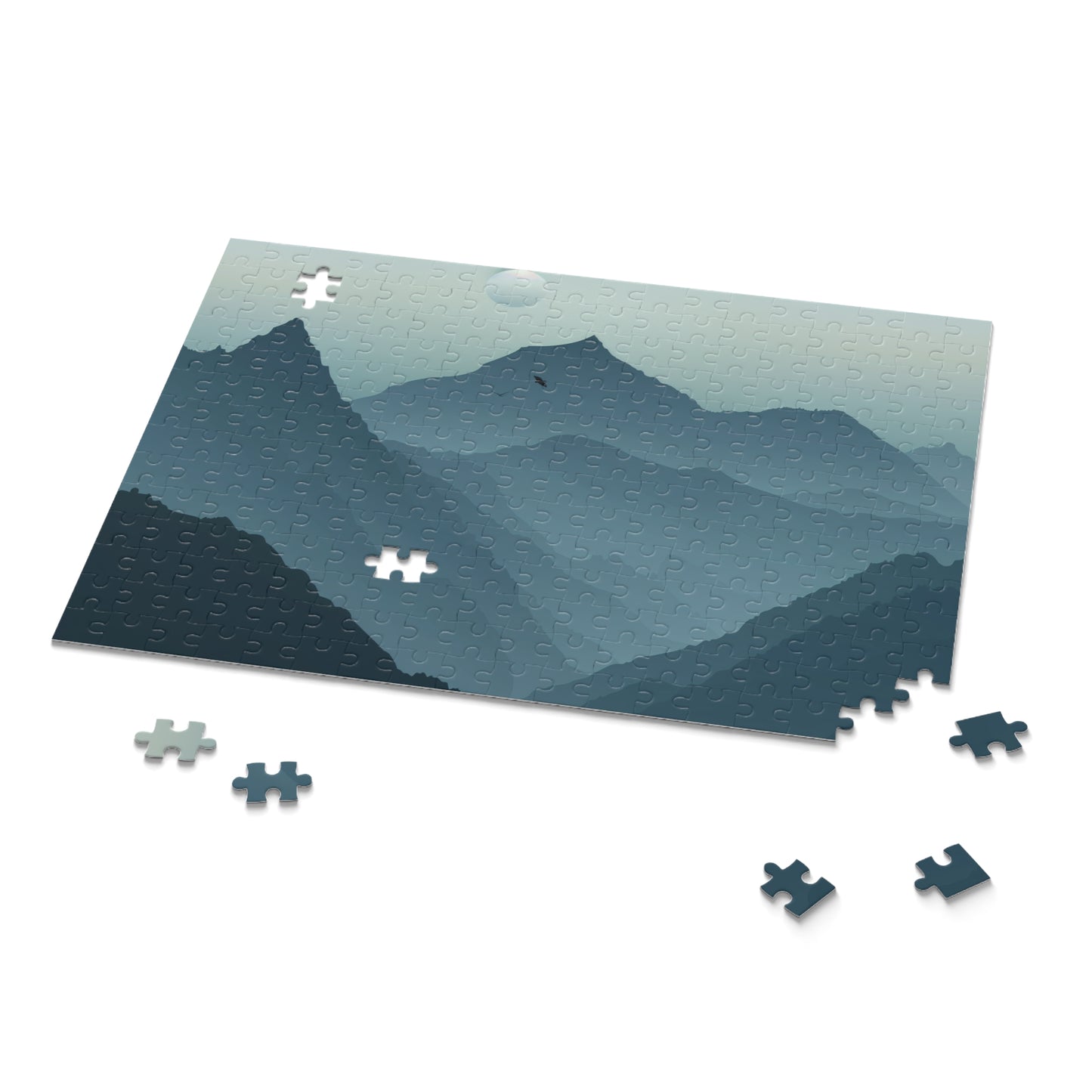 "Mountain Escape Jigsaw Puzzle - Tranquil landscape with serene colors, perfect challenge for puzzle enthusiasts"