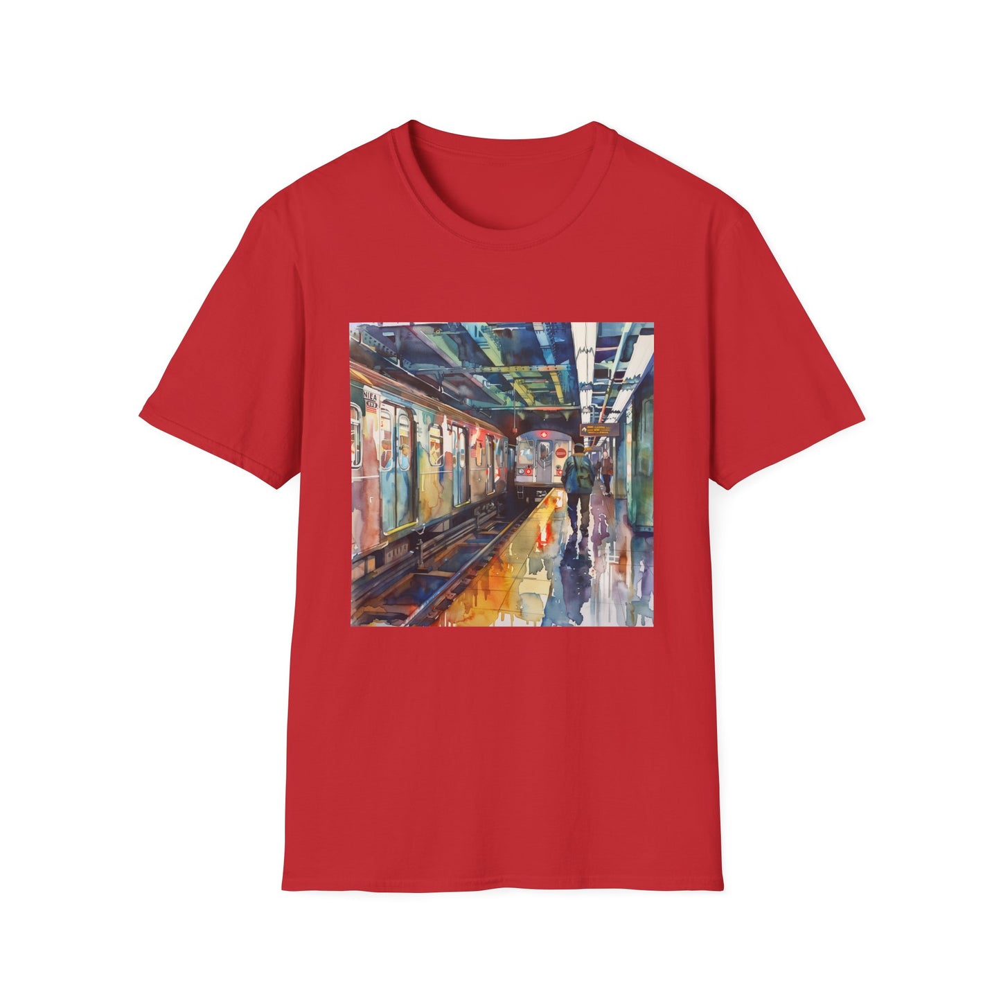 ## Urban Odyssey in Watercolor: The New York Subway T-shirt