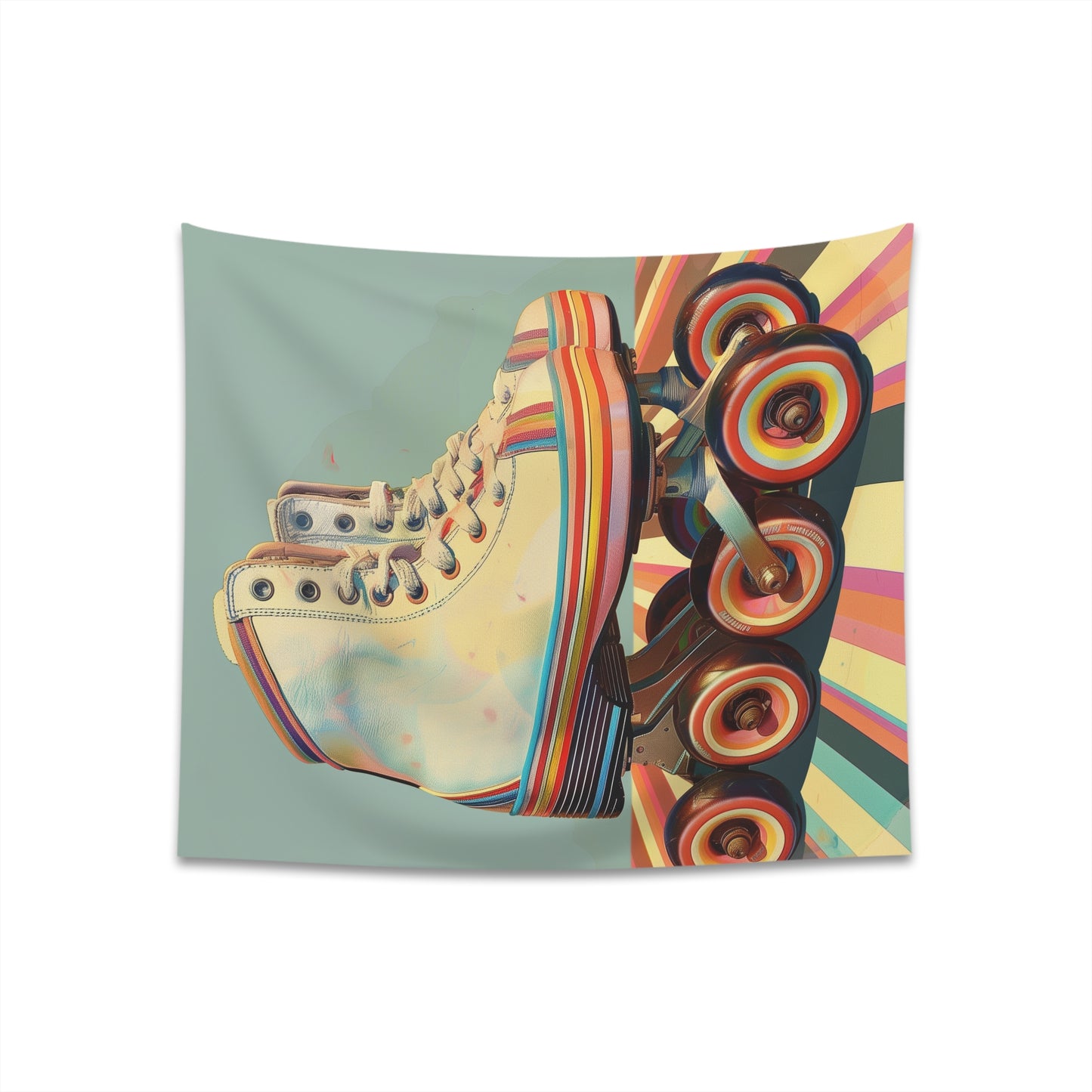 "Roll with It: Retro Roller Skates Tapestry - Nostalgic and stylish home decor"