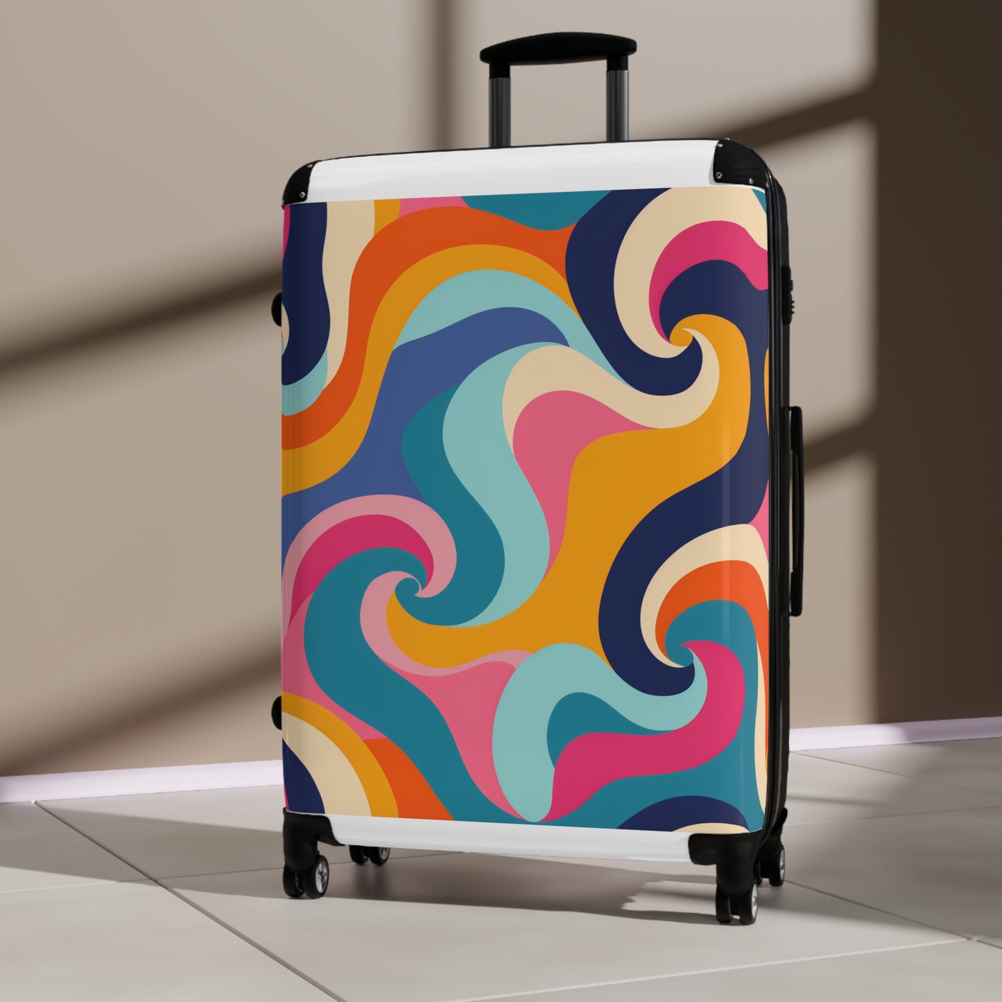 Retro Waves Suitcase: Vibrant Nostalgia