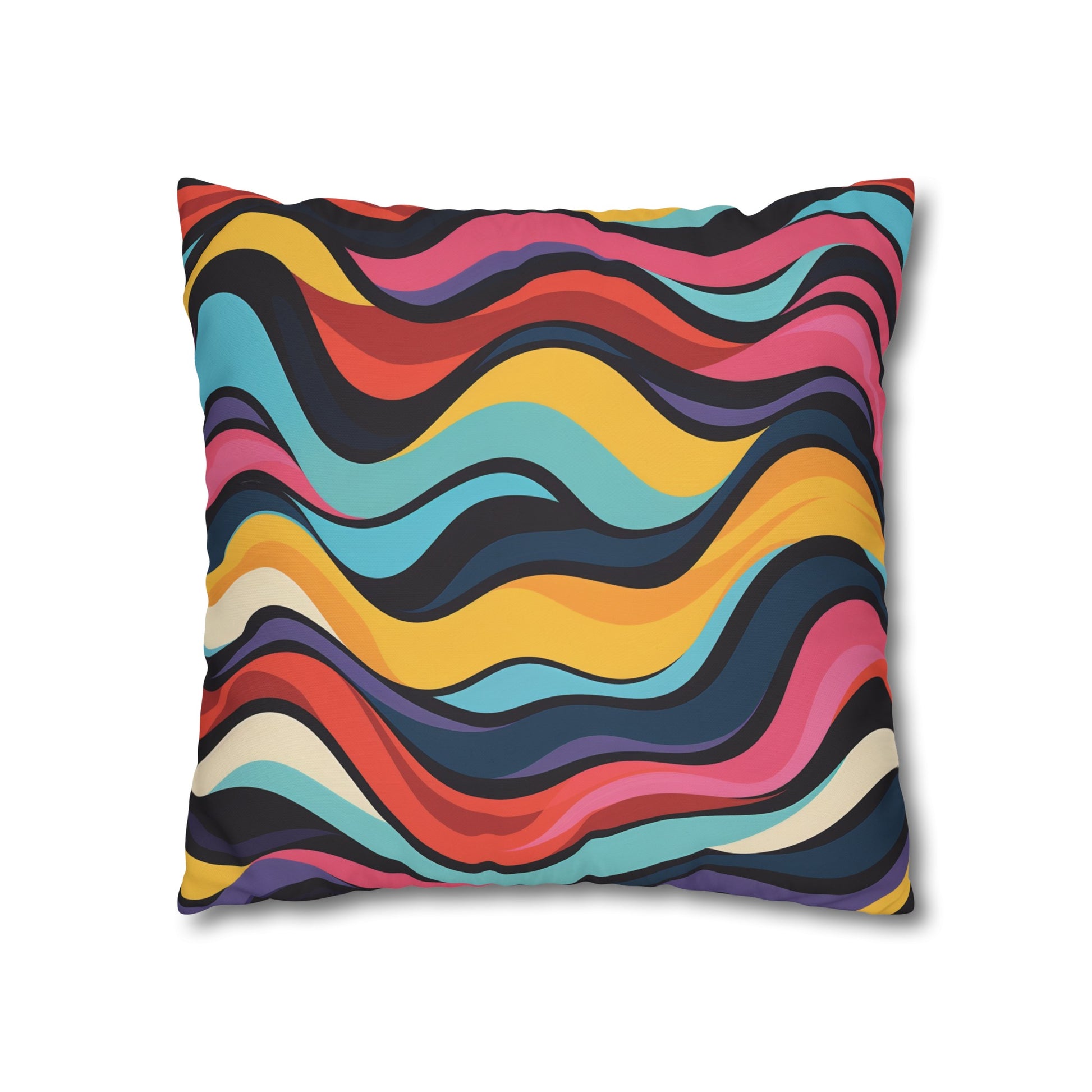 "Add retro vibes to your bedding with our vibrant Retro Waves pillow case"