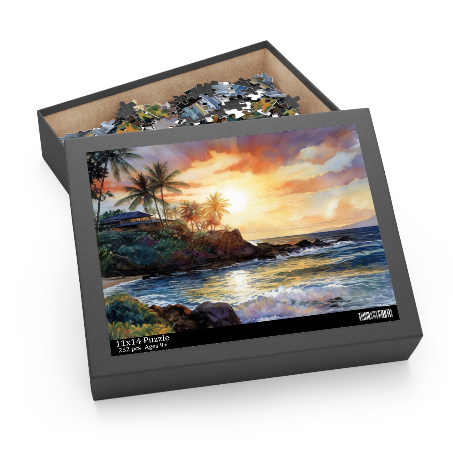 "Piece together Hawaii Beach Paradise jigsaw puzzle - crystal blue waters, golden sand, tropical scene"