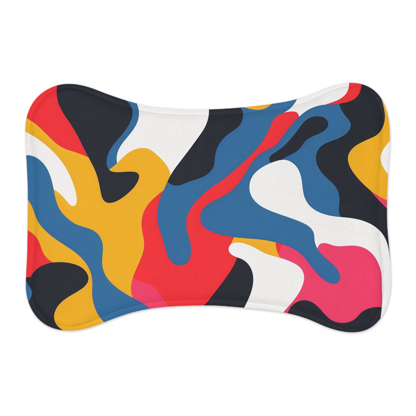 Abstract Pet Feeding Mat: Bold & Bright