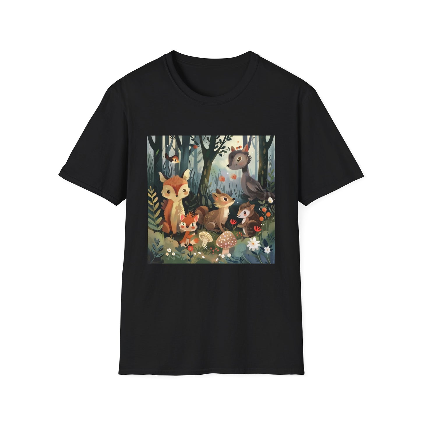 Forest Friends: A Gathering of Woodland Creatures | T-Shirt | DTG, Men's Clothing, Regular fit, T-Shirts, Unisex, Women's Clothing | Prints with Passion