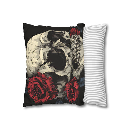 "Get cozy with our Eternal Bloom Pillowcase - Gothic-inspired design with skulls and roses, perfect for a touch of edgy romance in your bedroom. High-quality and stylish, great for all seasons. Makes a great gift. Shop now!"