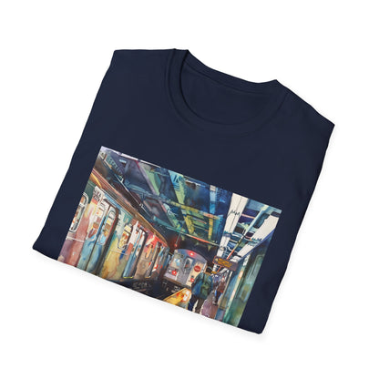 ## Urban Odyssey in Watercolor: The New York Subway T-shirt