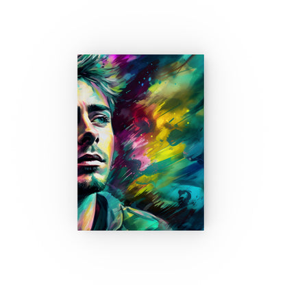 "Zac in Neon Artistic Journal - High-quality, versatile, and stylish. Perfect gift for fans of Zac Efron! Explore our shop now."