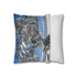 Mechanical Tree in Metallic Desert — 40×40 Cushion Cover — Soft Brushed Fabric Texture Close-Up