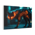 Cyber Fox with Glowing Circuitry — Canvas Wall Art — Side Profile & Stretched Corner Detail