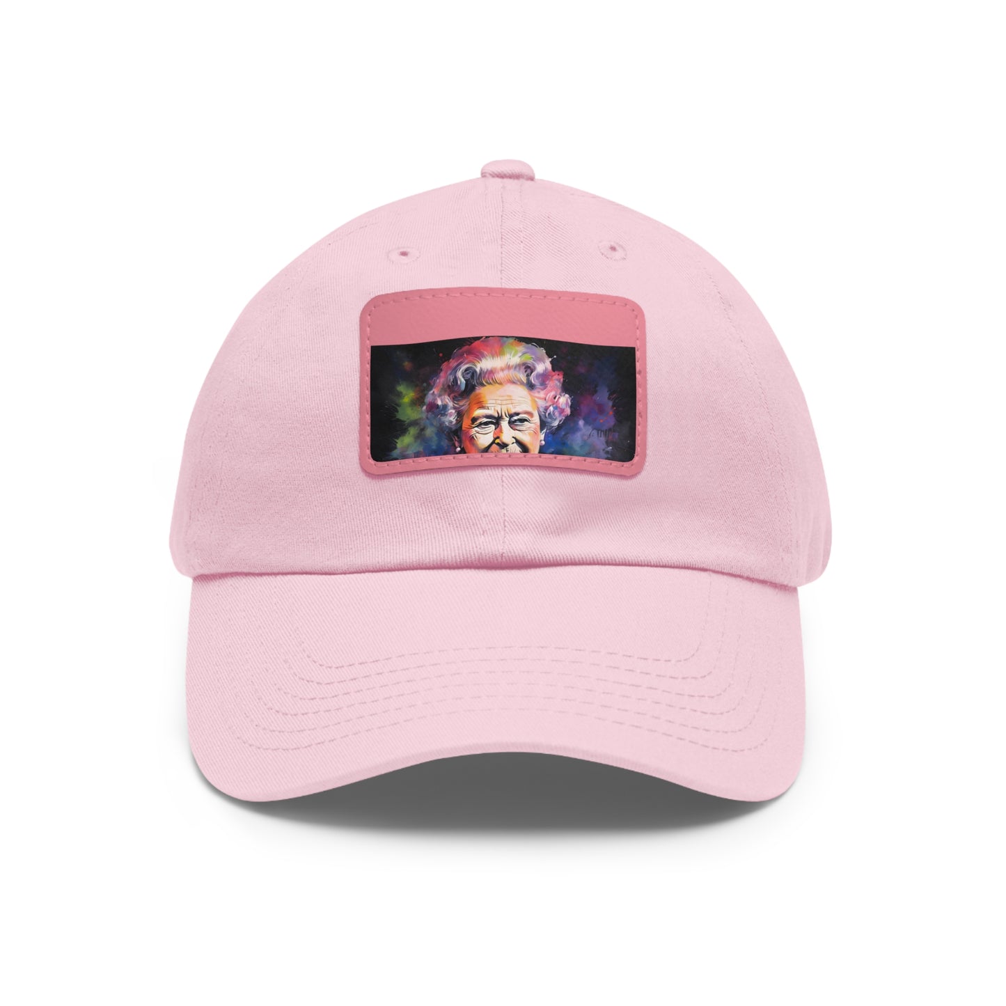 Regal Glow: Queen Elizabeth II Watercolor Neon Cap