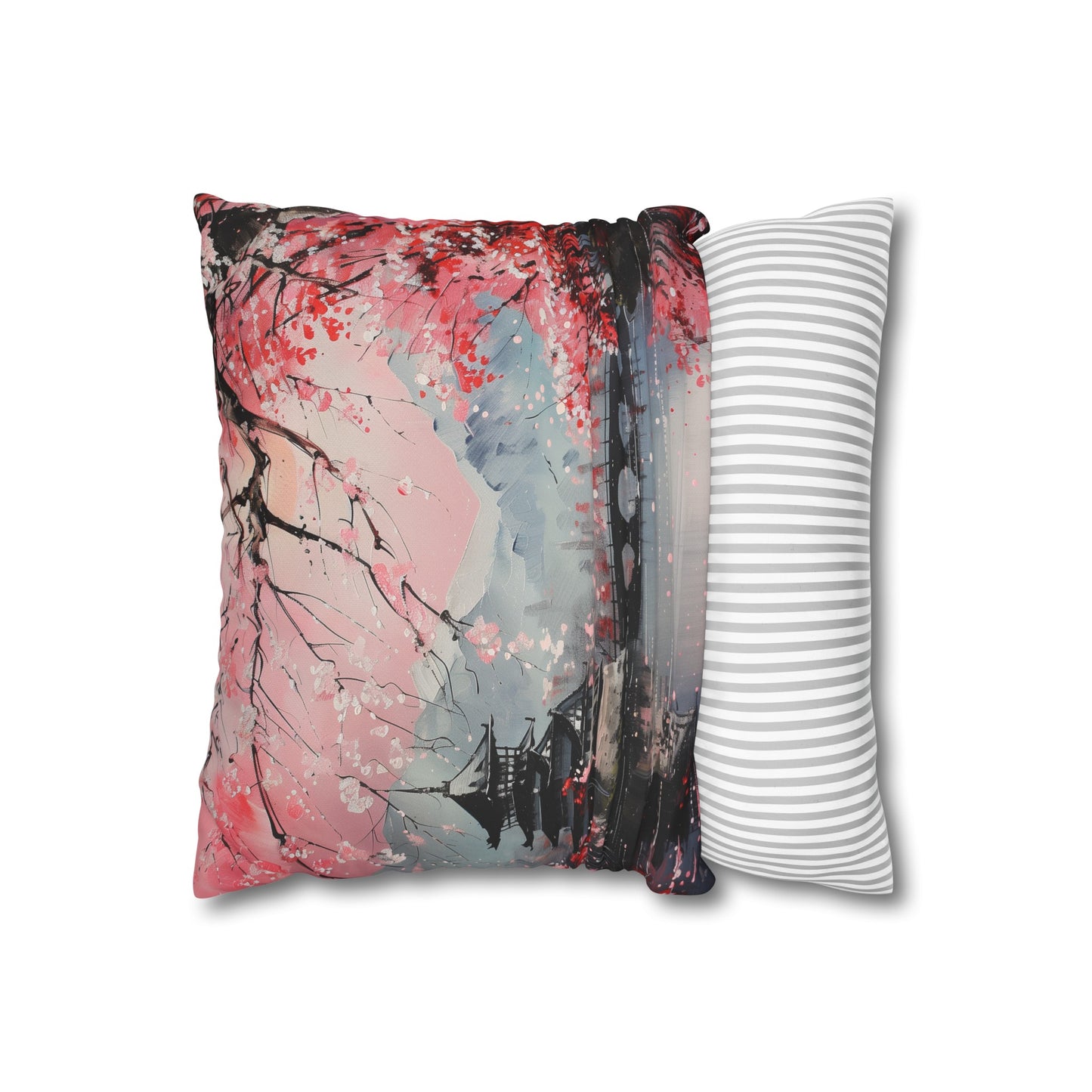 "Spring Sakura Pillowcase - Delicate cherry blossom design, high-quality material, perfect for all seasons. Bring a touch of elegance to your bedroom."