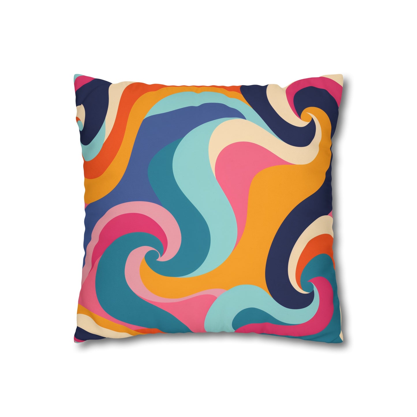 "Vibrant Retro Waves Pillowcase Set - Bold colors in seamless pattern for stylish bedding decor"