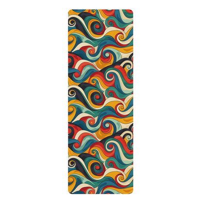 Retro Waves Yoga Mat: Vibrant, Seamless, Stylish