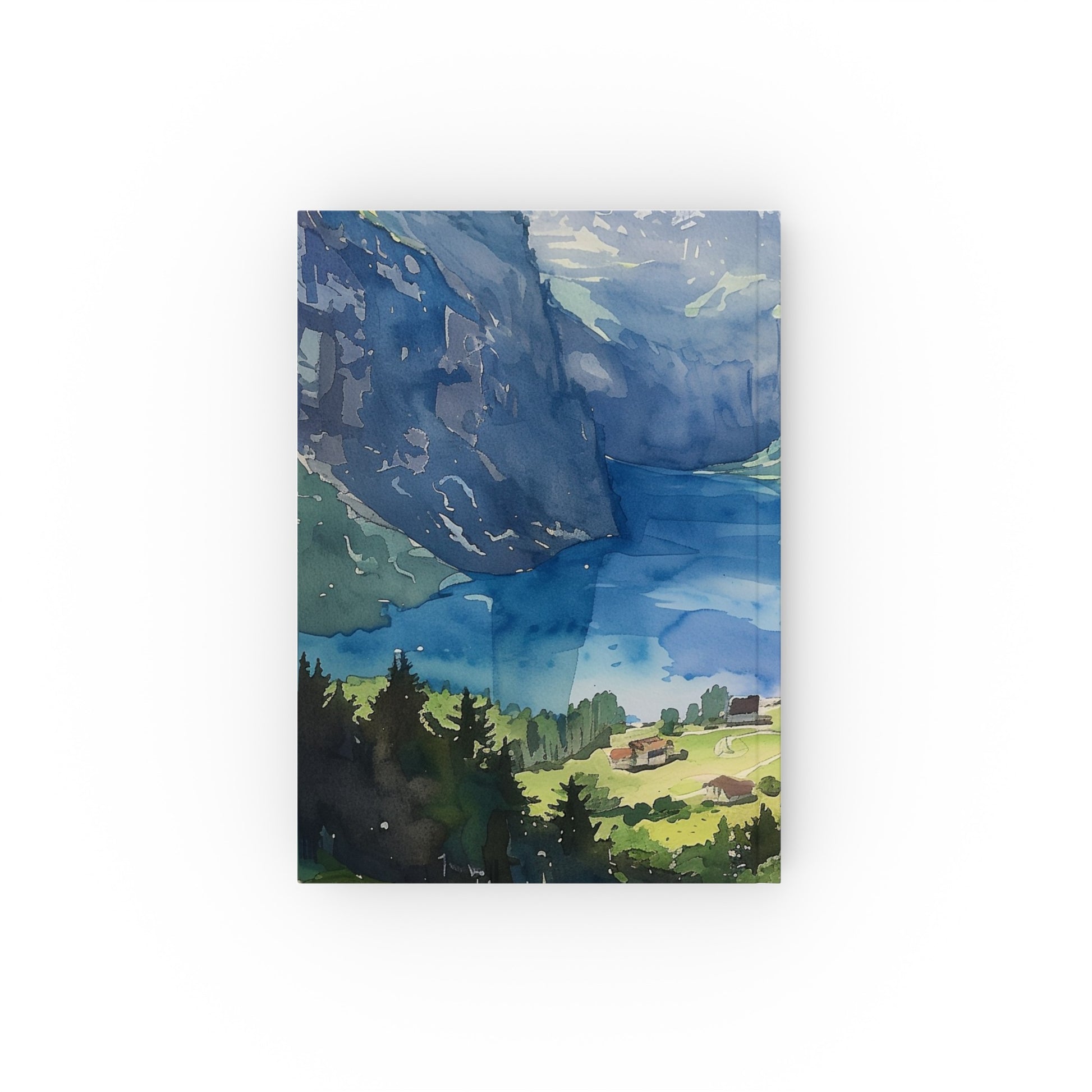 "Alpine Majesty: Swiss Alps Journal with Watercolor Cover | High-Quality, Stylish, Perfect for All Seasons | Great Gift Idea"